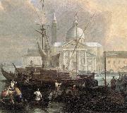 CARLEVARIS, Luca The Sea Custom House with San Giorgio Maggiore (detail) fg Sweden oil painting reproduction